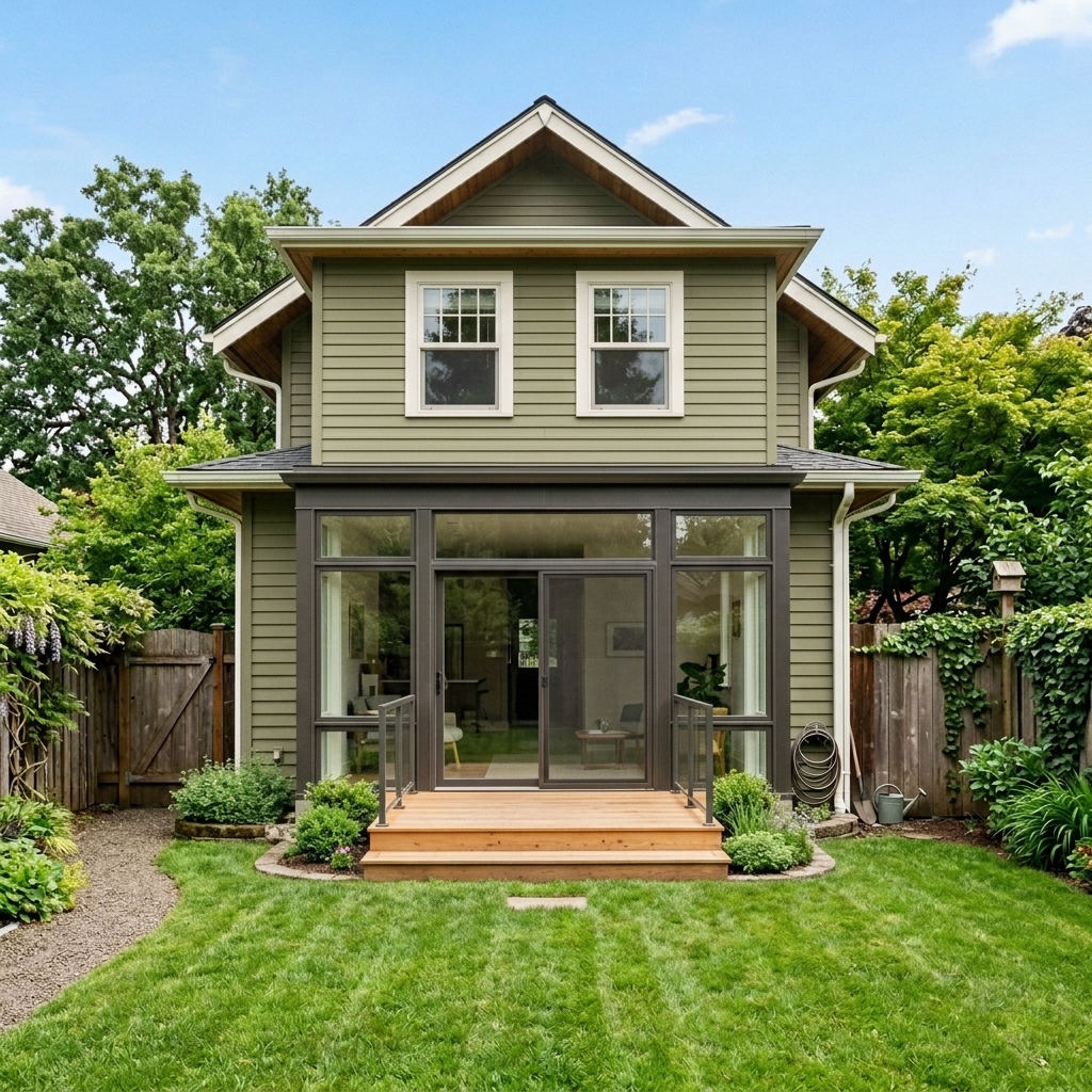 After: Sunroom and second-story addition