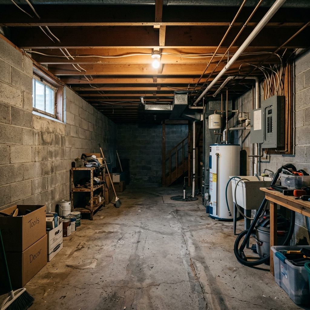 Before: Basement to second living room