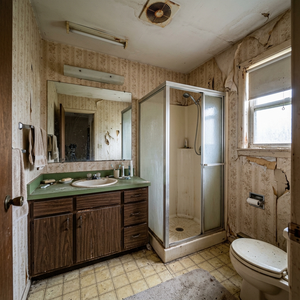 Before: Master bath, nine working days